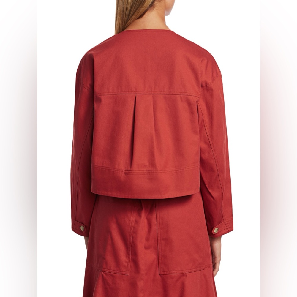 TIBI Harrison Sculpted Split-Neck Chino Top - S - Picture 2 of 7